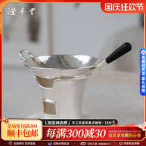 Pure silver 999 pure handmade silver tea filter separator tea drain tea set spatula