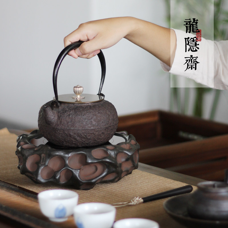 Taiwan Longyinzhai black crystal furnace Cast iron pot Laoyan Mud tea furnace Household electric light wave furnace Silent tea maker