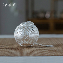 Yunshu Yunyitang sterling silver 999 tea ball filter tea infuser tea filter creative tea leak