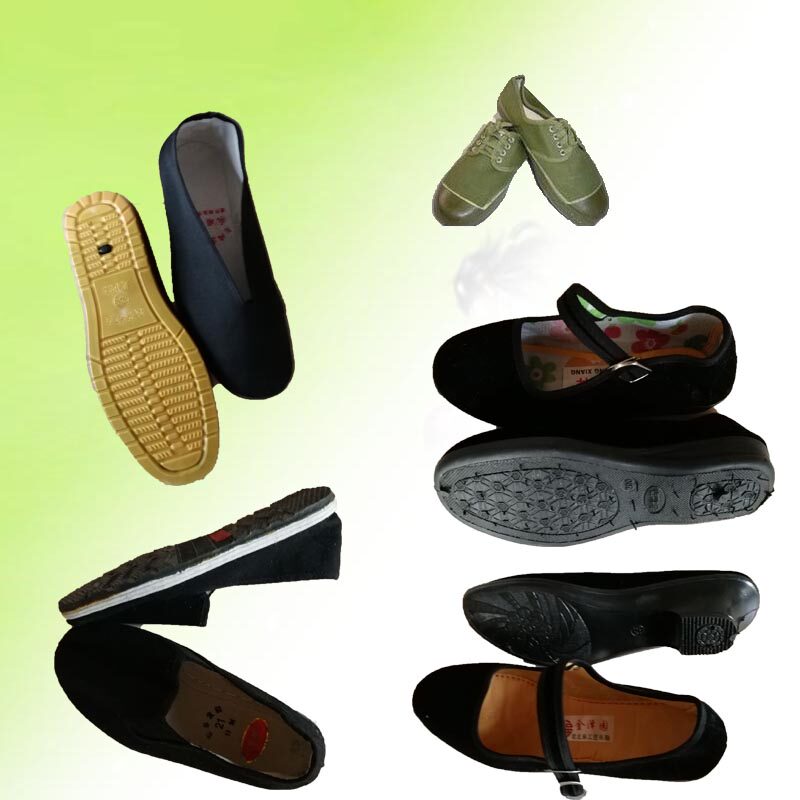 Old eight Road Shoes Red Army Road Shoes 8 Road Black Shoes Fair Men and Women High Heels Volunteer Army Liberation Shoes