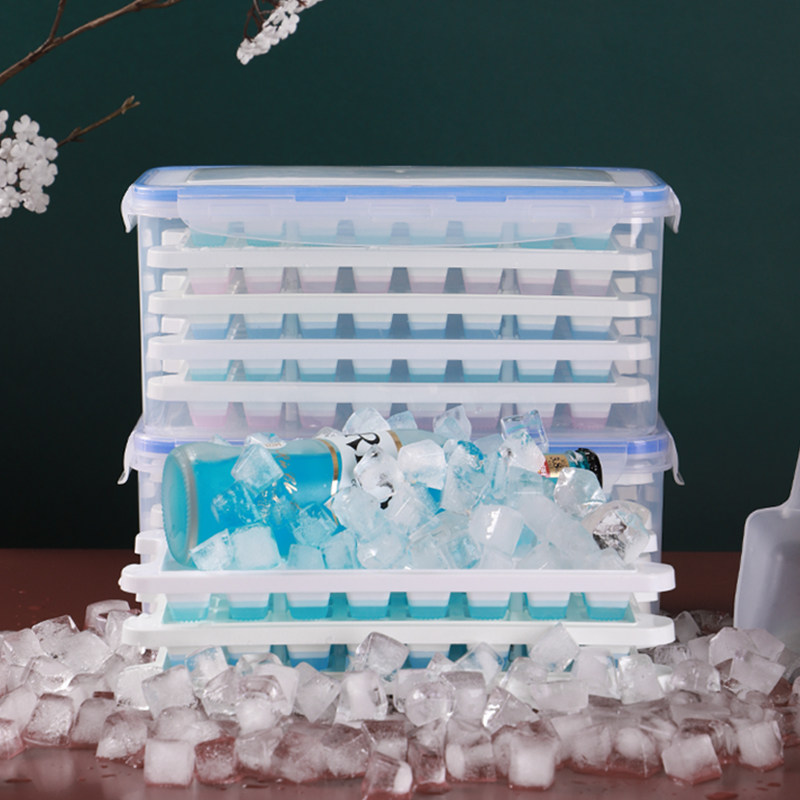 Ice grid mold freezer ice box Silicone home red homemade frozen ice cube artifact ice box