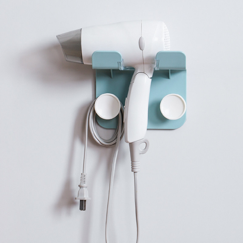 Hair dryer rack Powder room storage wall cover bracket hole-free bathroom household multi-function tube shelf