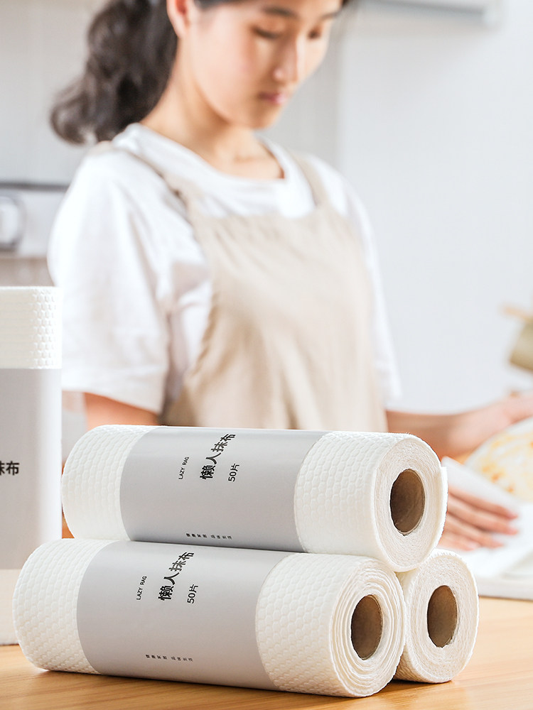 Lazy rag Dry and wet kitchen washable household disposable dishwashing cloth Wipe tablecloth do not stick to oil dishwashing towel