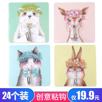 Mosquito net hook sticky hook Strong load-bearing large wall glue can not pull off the household cute Korean cartoon creative bedroom