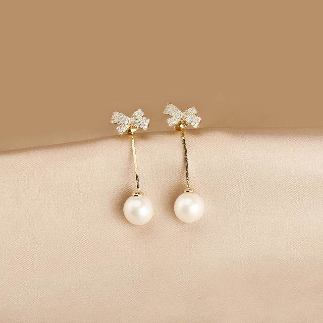 Bow detachable wearing Phantom beaded ear jewelry Mother's Day 520 Valentine's Day gift Zhao South Department Store