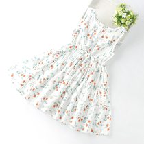 Girls dress 2021 new summer children cotton princess dress little girl Summer Super foreign flower skirt