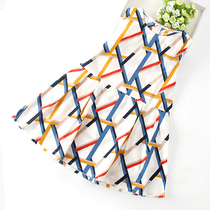 Girls summer dress 2021 new children summer girl cotton printed vest dress foreign princess skirt