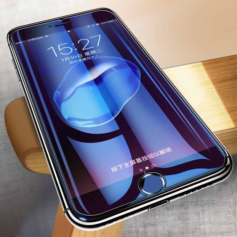 iPhone7钢化膜苹果7/8/plus/6/6s全屏覆盖抗蓝光6p六7p/8p手机贴膜6sP玻璃水凝高清防爆防指纹保护七八手机膜