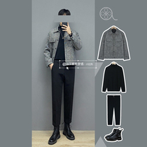 Woolen coat mens 2021 new autumn and winter light mature style mens slim casual jacket trend handsome woolen coat