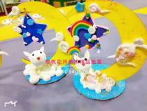 Special Price Mid-Autumn Festival Themed Super Light Clay Moon Pendulum Pieces Semi-circle Pendulum can be mixed for 20 ups and down 50