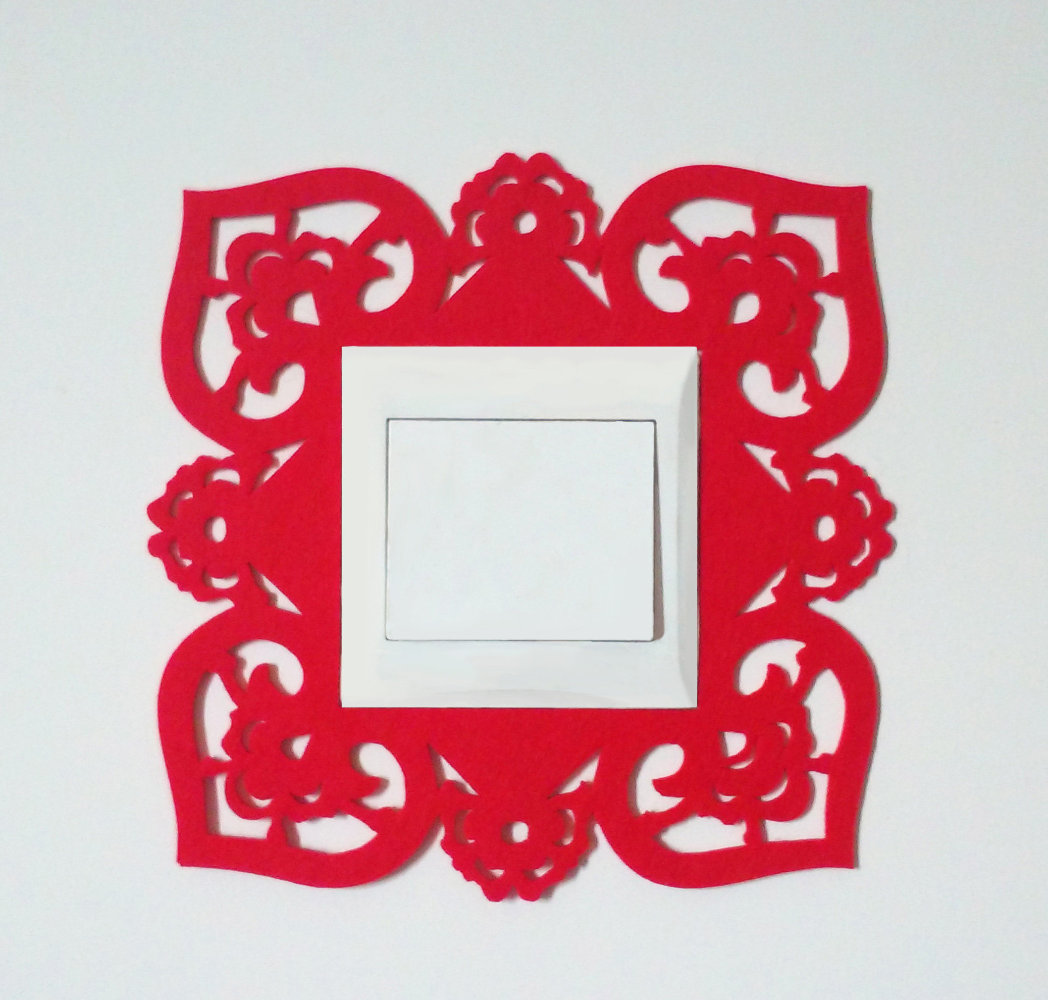 Wedding Creativity Hollowed-out Felt Switch Patch Socket Sticker Protective Sheath Wall Stich Unwoven Fabric Switch Wall Patch Wedding Gadgets