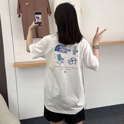 북한 야외 레저 통기성 순수한 면화 짧은팔 티셔츠