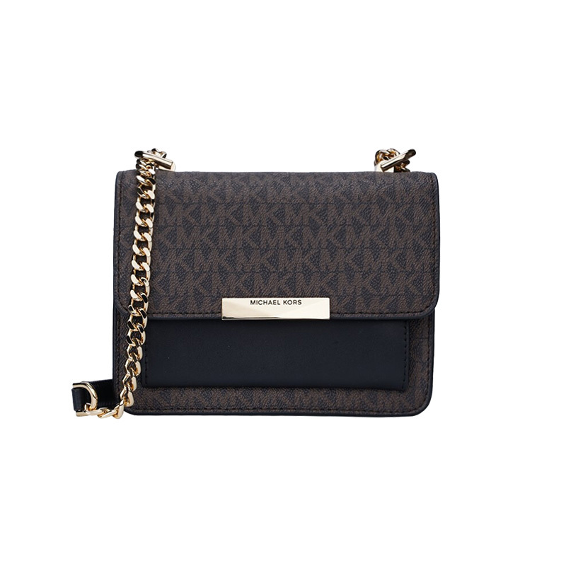 Michael Kors Jade Series Black Color-Blocked Ultra-Small Shoulder Crossbody Bag 32H9Gj4C0B