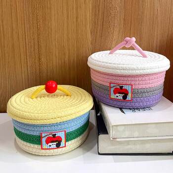 Dopamine desktop storage box woven basket household finishing