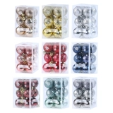 Рождественская мини -флэш -порошок рождественский мяч простой 4 см окна Isterfly Ball Ins fibon Hanging Balls Рождественская елка украшения