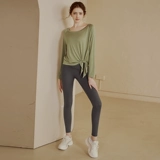 Одежда для йоги, комплект, спортивный ремень, дышащий быстросохнущий лонгслив для спортзала, свободный крой, для бега