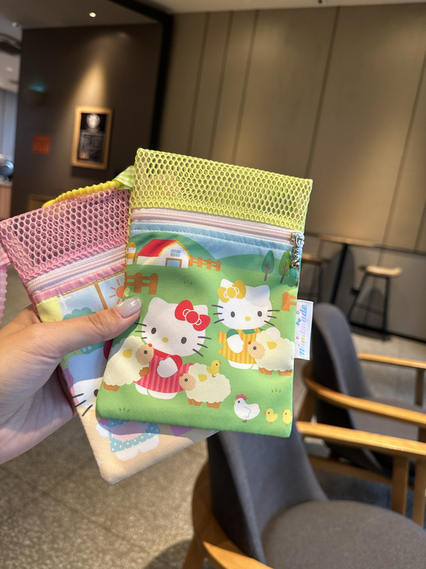 Nana's Same Style Kt Cat Niche Mesh Handmade Cartoon Multifunctional Cosmetic Bag Storage Pouch