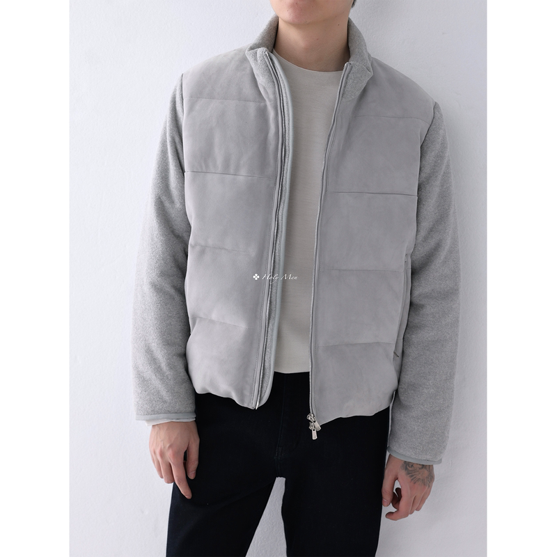 Holymen | Italian Imported Mixed Sheepskin Suede with Silk Lining and Goose down Jacket
