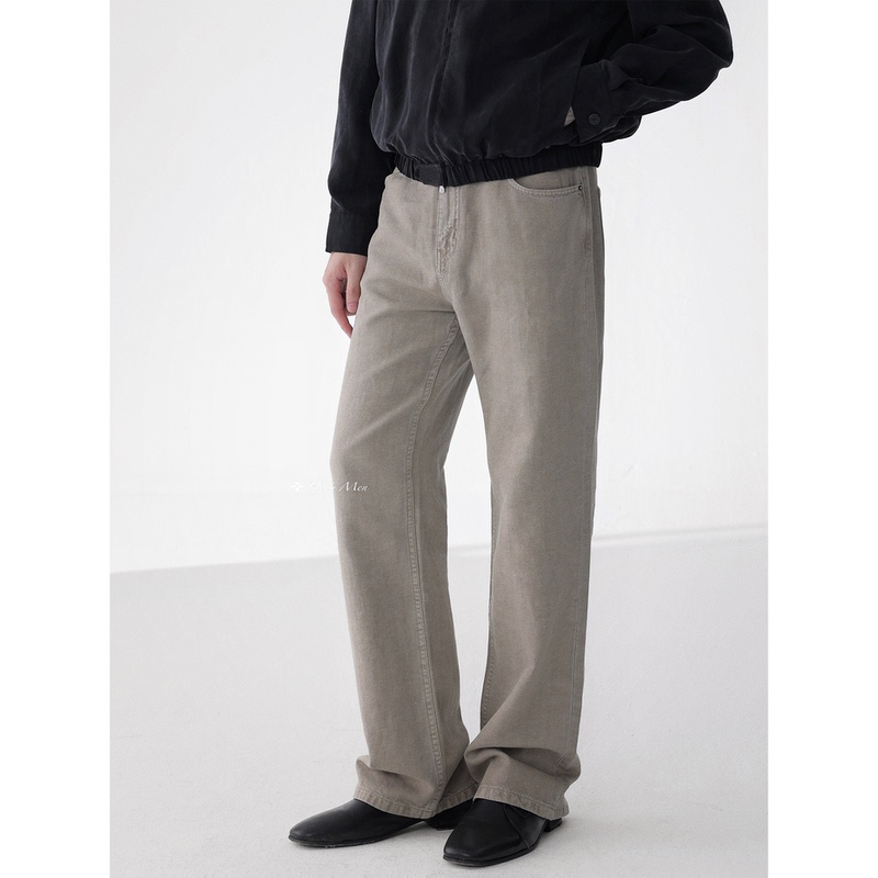 Holymen |   Japan's Okayama Ther*W Same Source Rain Dew Linen-Cotton Blend 11-Ounce Washed Denim Jeans