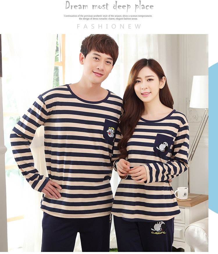 Đặc biệt hàng ngày cặp đôi mùa thu quần dài tay cotton đồ ngủ nam và nữ phụ nữ cotton phục vụ nhà phù hợp với XL bộ ngủ nam