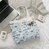 Шоппер, сумка на одно плечо, вместительная и большая льняная сумка, коллекция 2023, подходит для студента