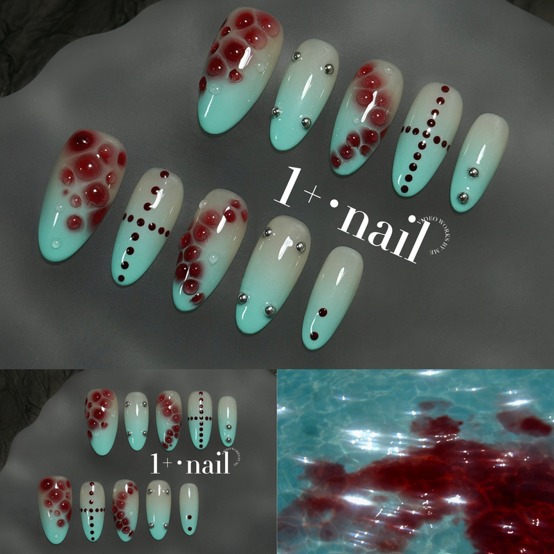 1+【Virus】Sweet Cool Illusionary Beauty Future Stormy Aesthetic Virus Aesthetics Cyberpunk Handmade Wearable Nails