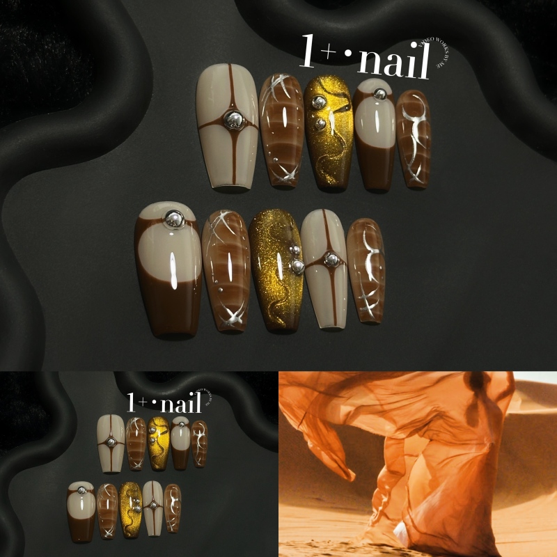 1+Nail 【Song of the Desert】 European and American Style, Super Cool Hot Girl, Crystal Cat's Eye, Heavy-Duty Hand-Painted Wearable Nails 1+Nail 【Song of the Desert】 European and American Style, Super Cool Hot Girl, Crystal Cat's Eye, Heavy-Duty Hand-Painted Wearable Nails