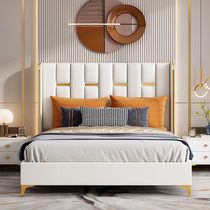 Light extravagant bed master bedroom 1 8 m net red ins wind princess bed modern minima small household type solid wood bed Nordic double bed