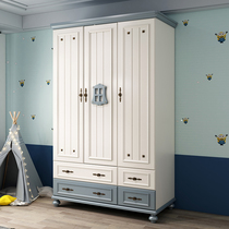 American Countryside Children Wardrobe boys Childrens house Girls bedroom Bedrooms Fields Plate storage Three-door wardrobe