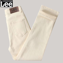 Rice White High Waist Jeans Woman 2024 Spring and Autumn Stretch Body Straight Cylinder Casual Loose Lenty Smoke Tubes Pants