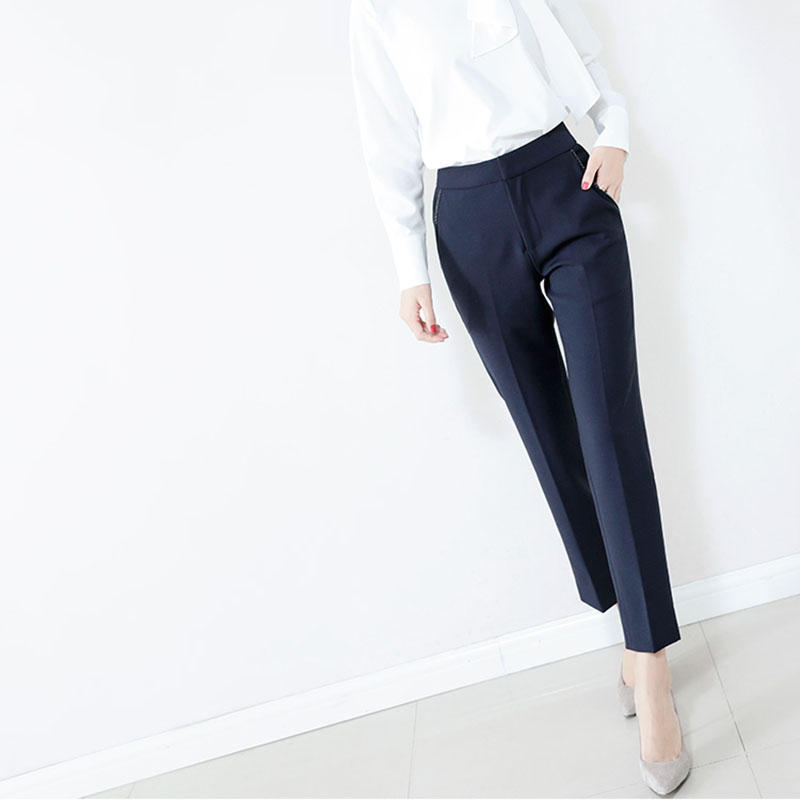 High Waist West Pants Woman Straight Drum 90% Fall 2020 New Pants Professional Temperament 100 Hitch Casual Display Slim Smoke Pipe Pants