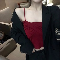 Summer dress Korean sexy heart machine knitted sweater plus fat plus size 200kg fat MM loose student camel vest female