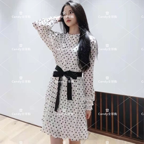 maje21 spring and summer round point printed tightness tightness lantern long sleeve lacing short skirt dress woman MFPRO01583