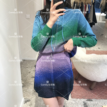 maje2021 spring and summer view field with same-style gradient zdyeing zipper high waist short skirt half body skirt MFPJU00495