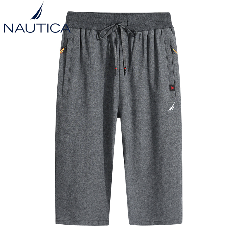 Nautica/Notica Genuine Men's Cropped Pants Summer New Pure Cotton Casual Pants Sports Shorts Straight-Leg Pants