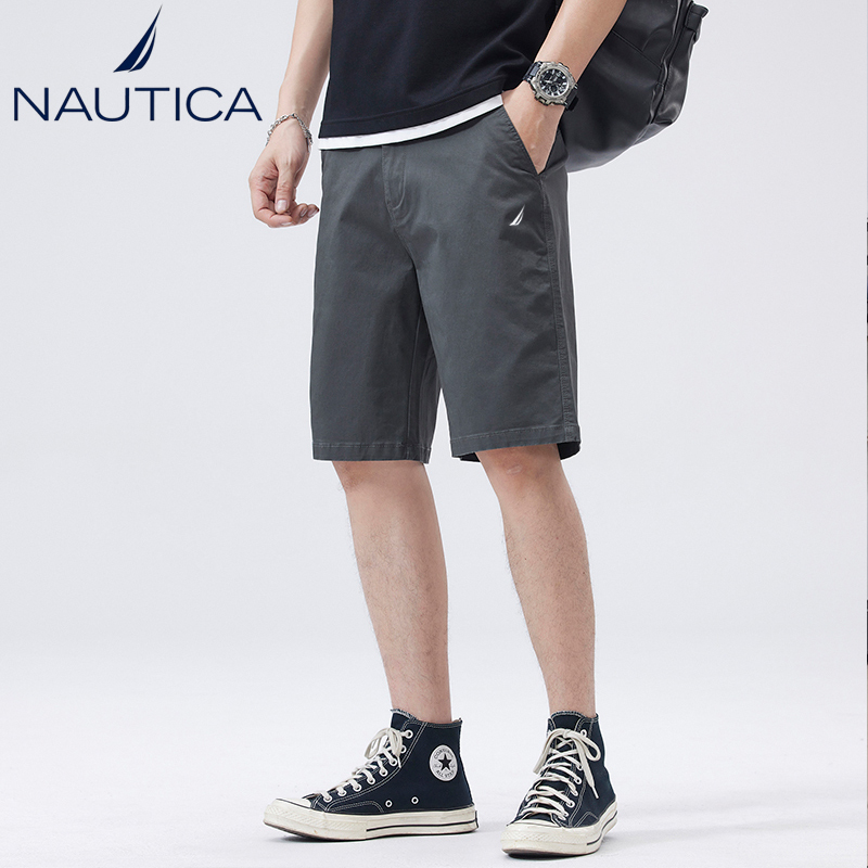Nautica/Notica Genuine Men's Pure Cotton Casual Shorts Summer Elastic Waist Five-Point Shorts Thin Pants
