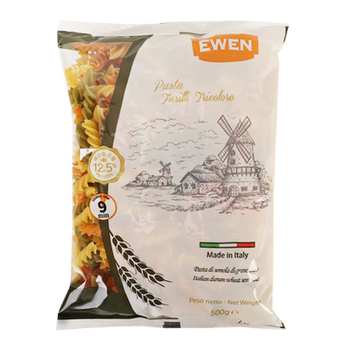 Italian Three-Color Spiral Pasta 500g*24 Bags Whole Box Wholesale for Western Restaurants, Imported from Italy