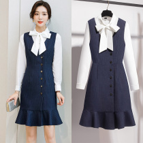 High-end professional suit female fashion temperament goddess Fan Mia dress stewardess beauty salon hotel front desk work clothes autumn