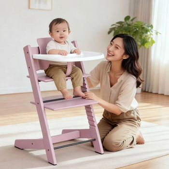 Beech Wood Children's Growth Chair, Chinese Version, Infant and Toddler Dining Chair, Multifunctional, Multi-Level Adjustable Dining Chair for Home Use
