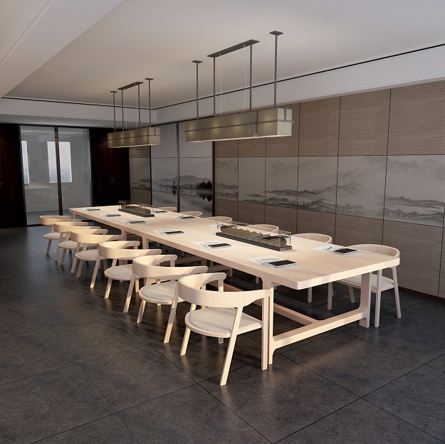 Nordic solid wood conference table long table workbench simple modern office desk negotiation table conference table and chair