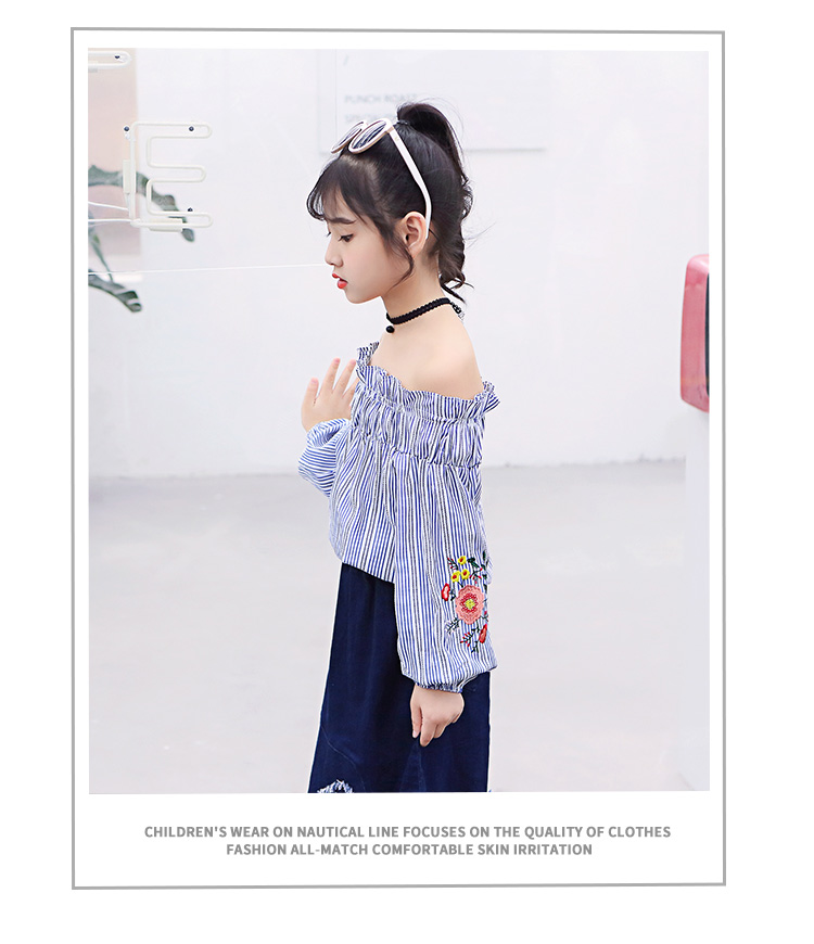 Quần áo trẻ em nữ mùa thu 2019 mới nữ lớn thời trang trẻ em hipster mạng màu đỏ phù hợp với thời trang váy denim hai mảnh - Phù hợp với trẻ em ao so sinh be trai