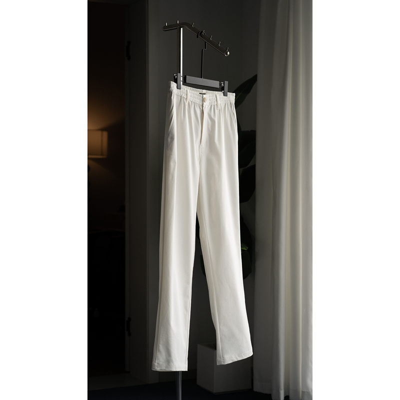 Eoh'Vita' Italian Imported Linen Yellow Toggle Button Stain-Resistant Uv Protection White Casual Pants Trousers Eoh'Vita' Italian Imported Linen Yellow Toggle Button Stain-Resistant Uv Protection White Casual Pants Trousers