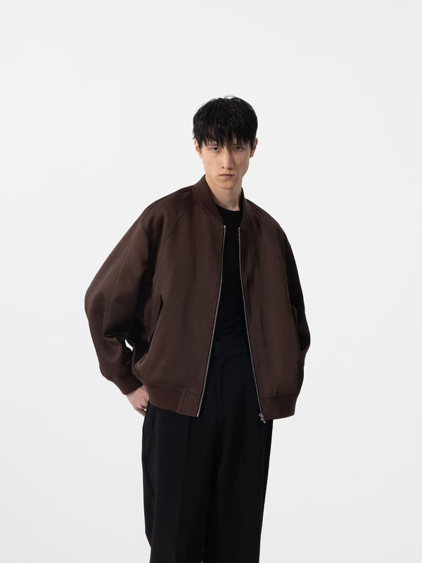 Eoh'Aglow' Japanese Black Label Imported Satin Fabric Bomber Ma1 Minimalist Military Jacket