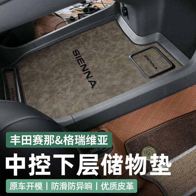 Suitable for Toyota Sanaa middle control storage box cushion door slot cushion Grivia anti-slip Senna storage tank cushion-Taobao