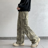 Камуфляжные летние джинсы, штаны для отдыха, в американском стиле, свободный прямой крой