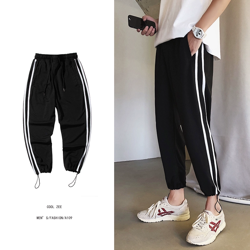 Quần lưới chín điểm màu đỏ nam triều thủy tinh - Quần Jogger