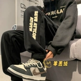 Бархатные демисезонные штаны, флисовые повседневные брюки, в американском стиле