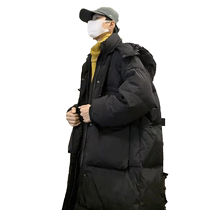 Down-served mens winter American High Street Middle-length Thickened Warm White Duck Down Down Clothes Ruffi-handsome loose jacket