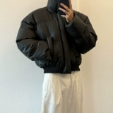 Полиуретановый демисезонный пуховик, короткая куртка, в американском стиле, свободный крой