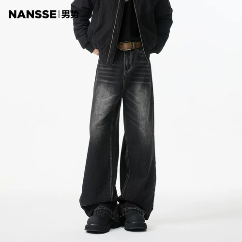 Летние джинсы, штаны, в американском стиле, размер, свободный прямой крой